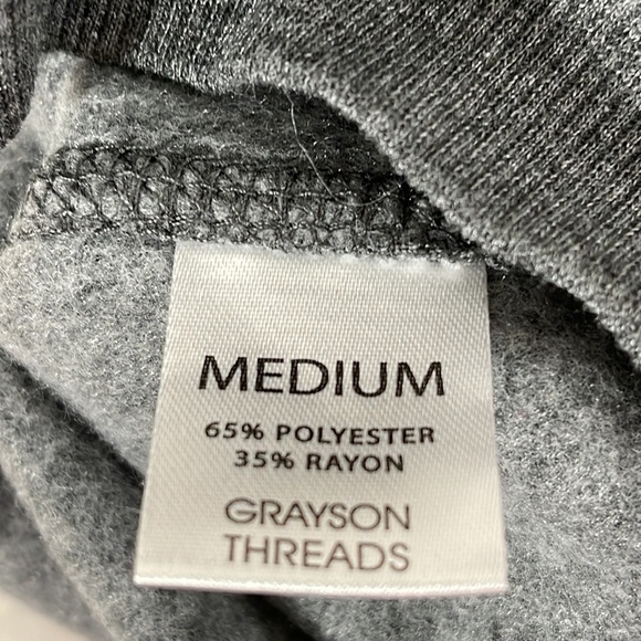 GRAYSON THREADS Good Vibes Graphic Sweatshirt Long Sleeve Gray Sweater Size M - Picture 5 of 5